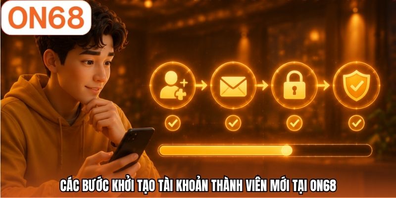 Các bước khởi tạo tài khoản thành viên mới tại ON68